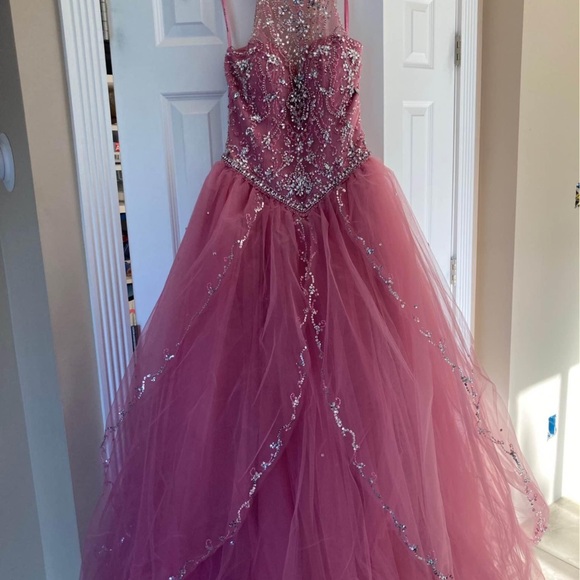 Mori Lee Pink Embellished Gown - Picture 7 of 9